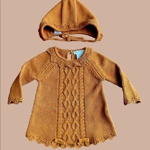 Rachel Zoe: Knit Long-sleeve Dress with Bonnet